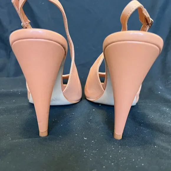 -Pre Loved- JEFFREY CAMPBELL Snoah Slingback Peep Toe Pump SZ 6 - Picture 4 of 7